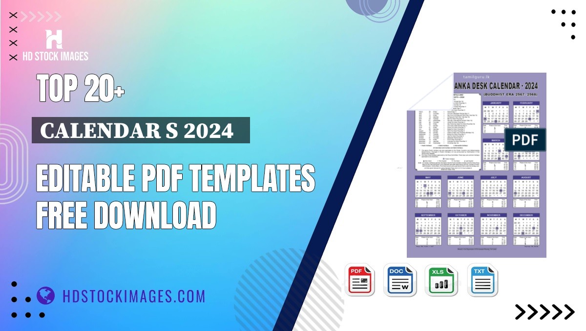 Top 20+ Calendar S 2024   Editable PDF Templates Free Download