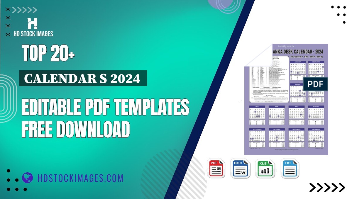 Top 20+ Calendar S 2024  Editable PDF Templates Free Download