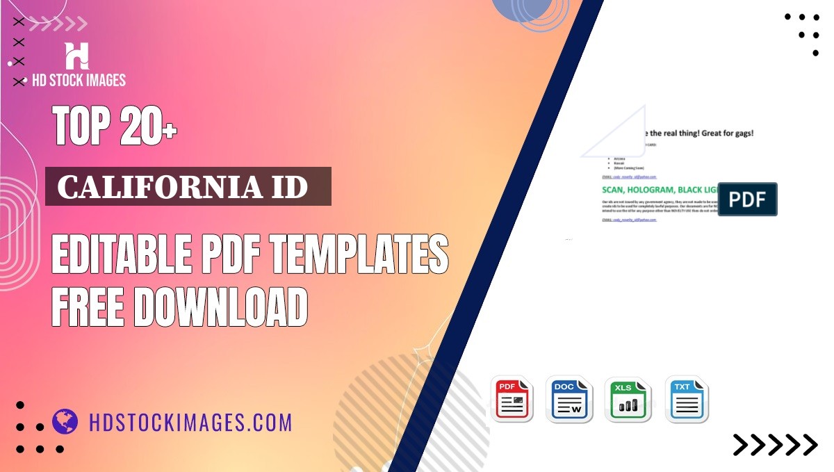 Top 20+ California Id   Editable PDF Templates Free Download