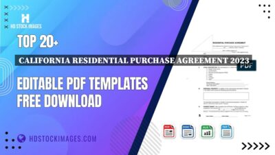 Top 20+ California Residential Purchase Agreement 2023 Editable PDF Templates Free Download