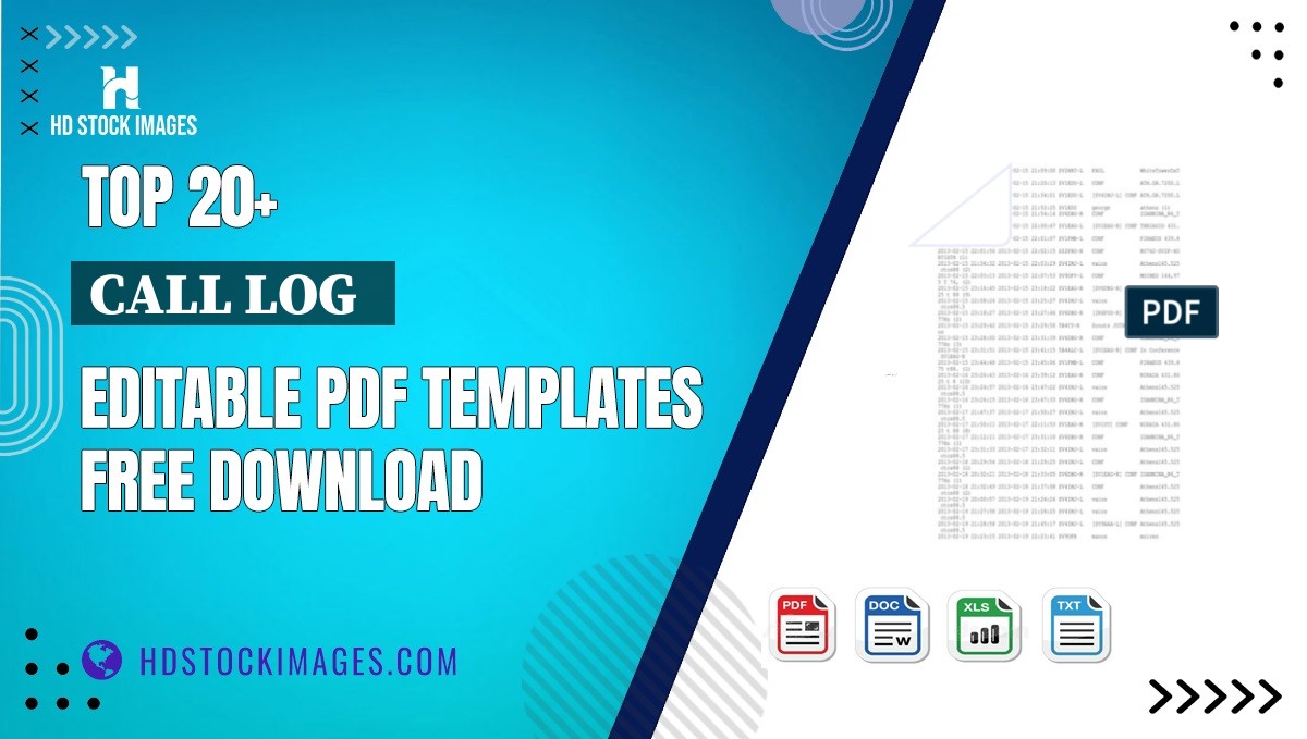 Top 20+ Call Log   Editable PDF Templates Free Download