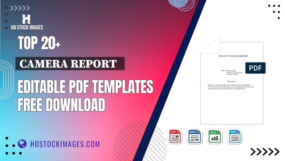 Top 20+ Camera Report   Editable PDF Templates Free Download