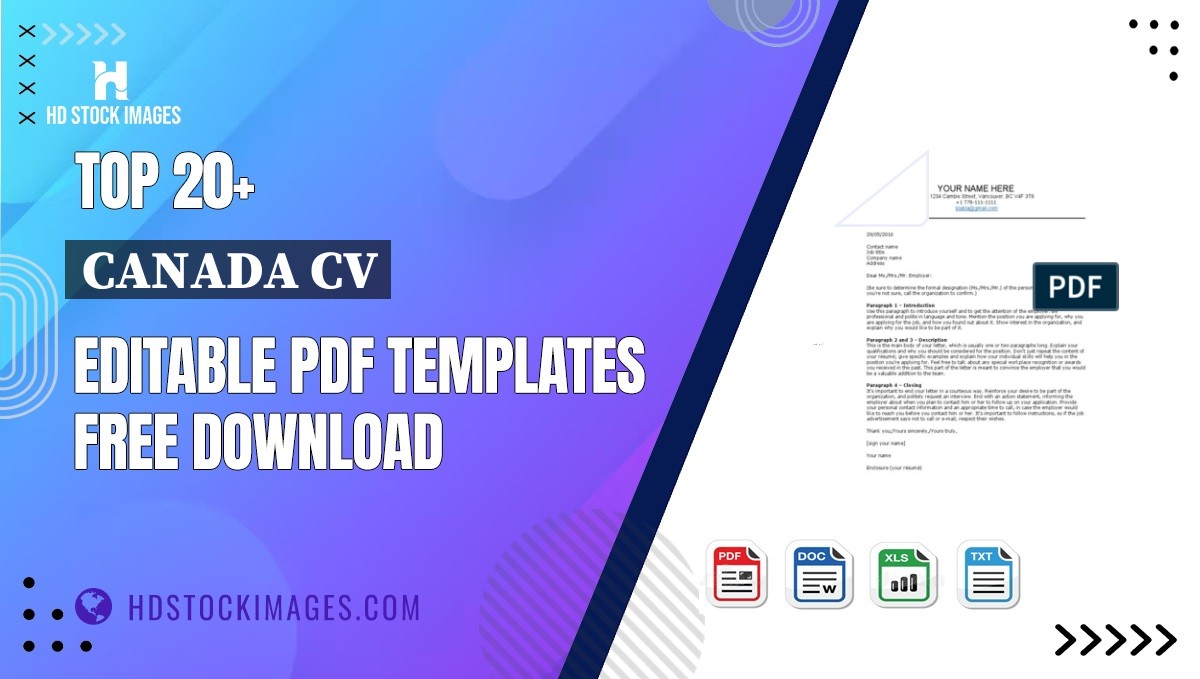 Top 20+ Canada Cv Editable PDF Templates Free Download