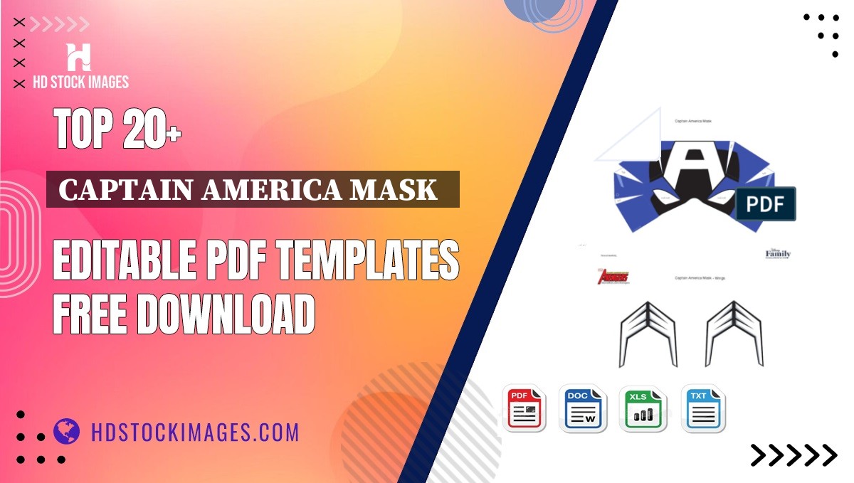 Top 20+ Captain America Mask   Editable PDF Templates Free Download