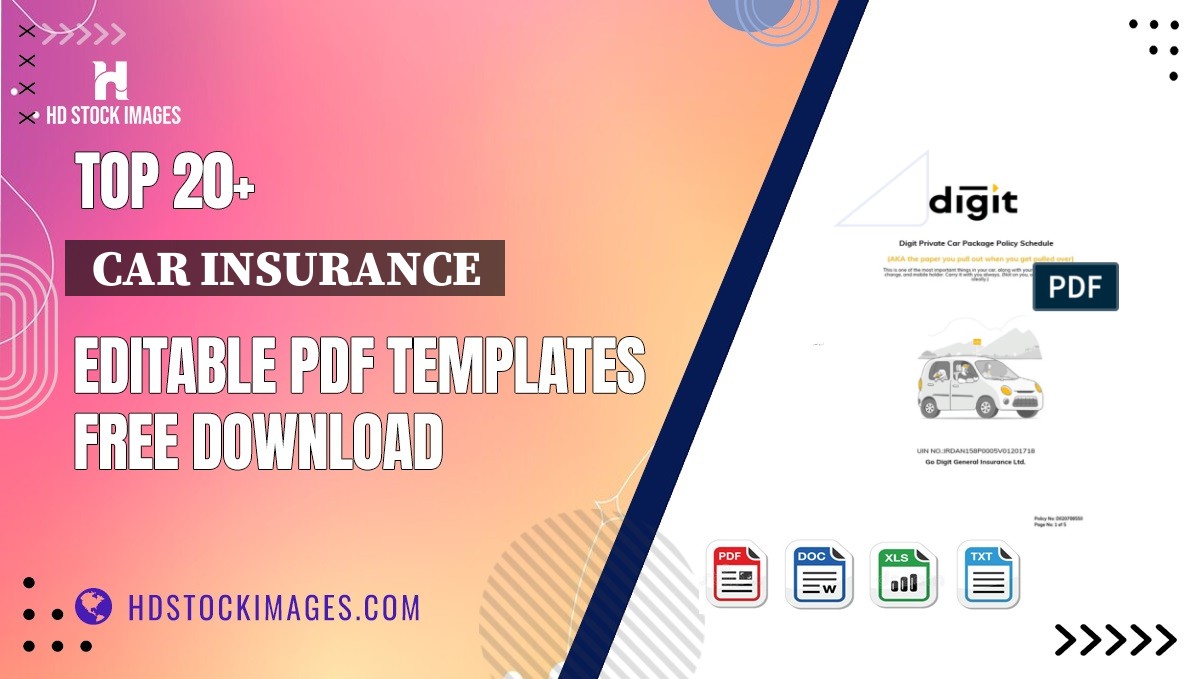 Top 20+  Car Insurance  Editable PDF Templates Free Download