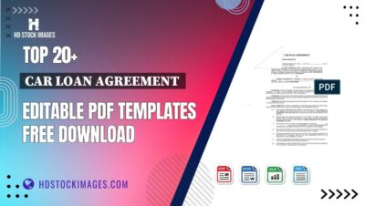 Top 20+ Car Loan Agreement  Editable PDF Templates Free Download