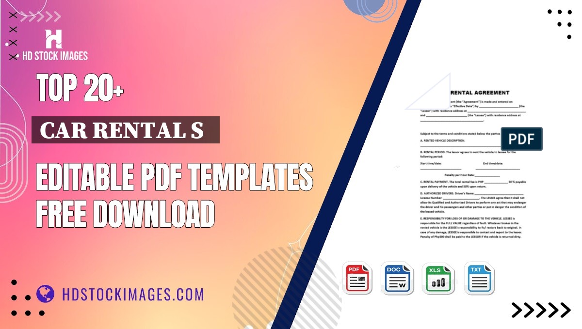 Top 20+ Car Rental S   Editable PDF Templates Free Download