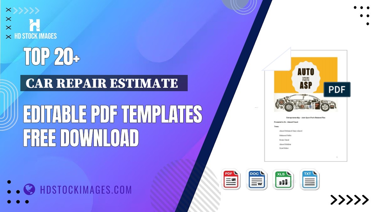 Top 20+ Car Repair Estimate   Editable PDF Templates Free Download