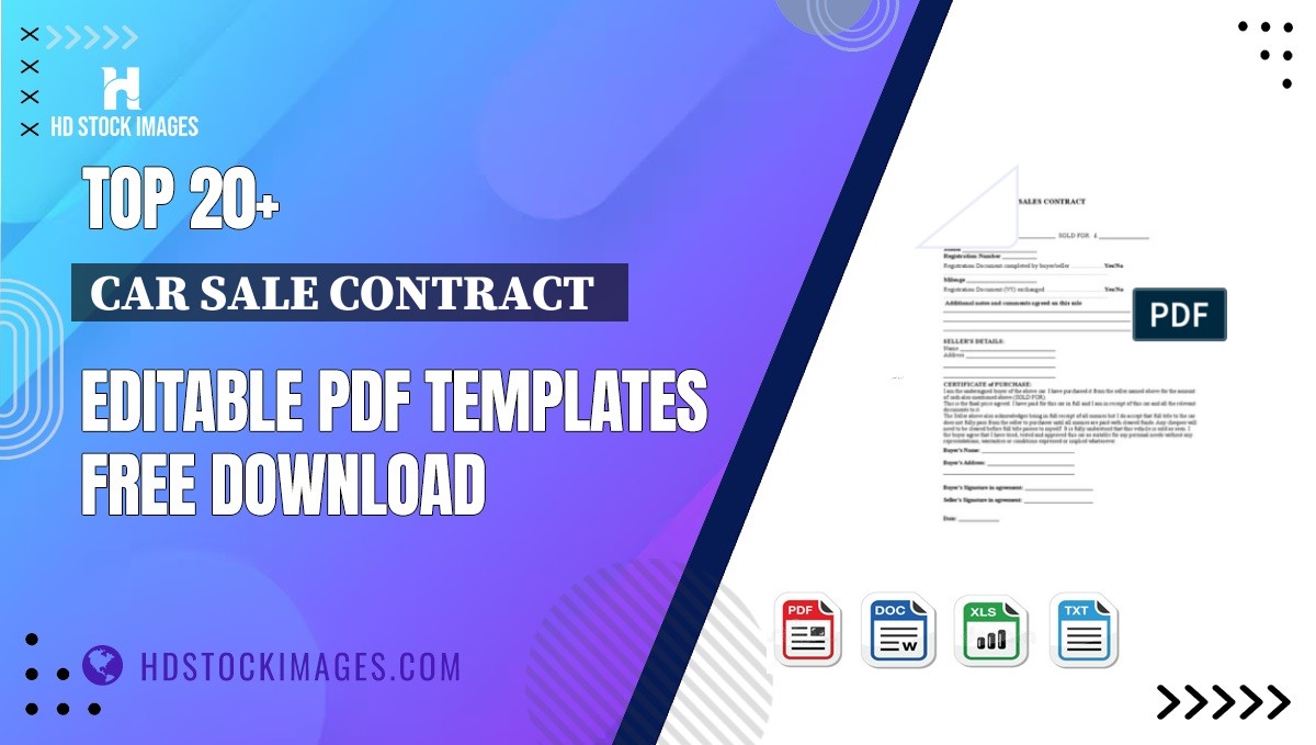 Top 20+ Car Sale Contract   Editable PDF Templates Free Download