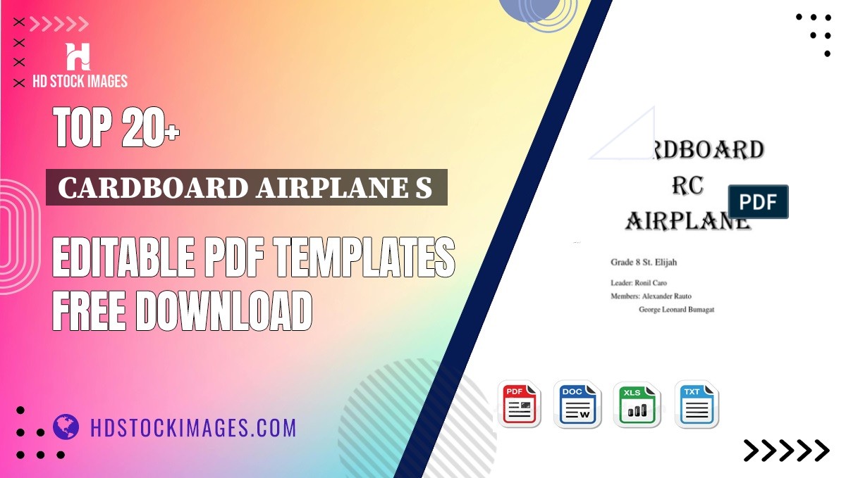 Top 20+ Cardboard Airplane S  Editable PDF Templates Free Download