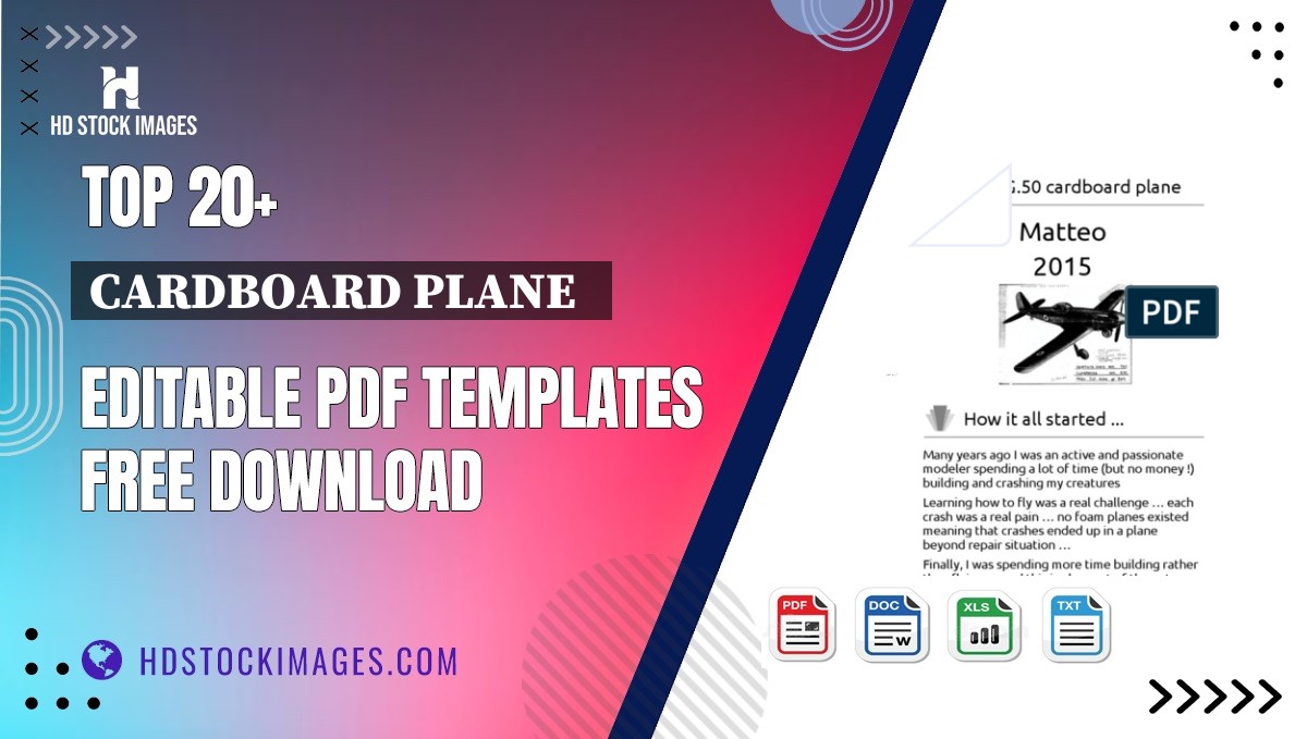 Top 20+ Cardboard Plane   Editable PDF Templates Free Download