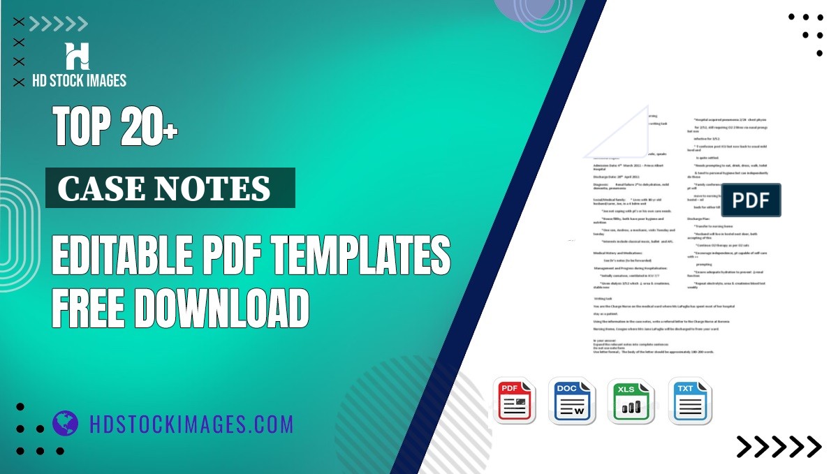 Top 20+ Case Notes   Editable PDF Templates Free Download