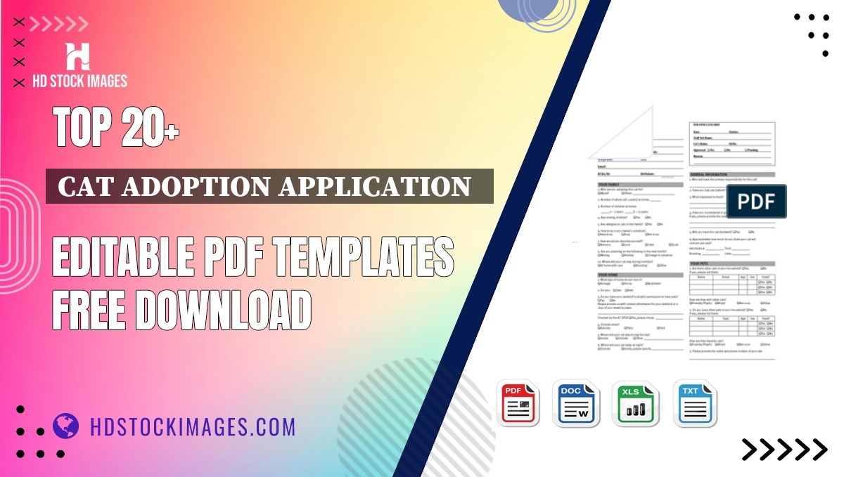 Top 20+ Cat Adoption Application   Editable PDF Templates Free Download