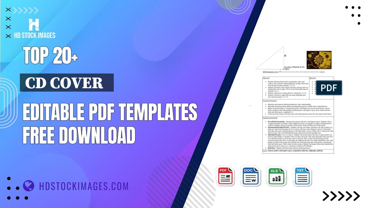 Top 20+ Cd Cover   Editable PDF Templates Free Download
