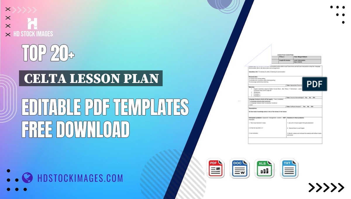 Top 20+ Celta Lesson Plan Editable PDF Templates Free Download