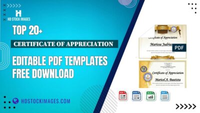 Top 20+ Certificate Of Appreciation   Editable PDF Templates Free Download