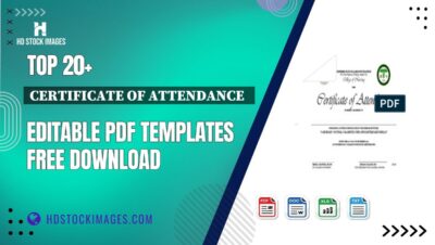 Top 20+ Certificate Of Attendance   Editable PDF Templates Free Download