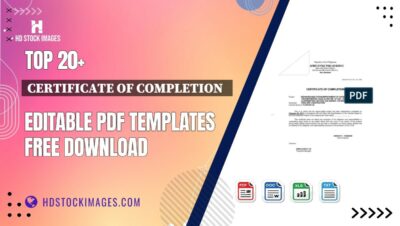 Top 20+ Certificate Of Completion   Editable PDF Templates Free Download