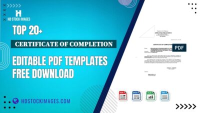 Top 20+  Certificate Of Completion  Editable PDF Templates Free Download