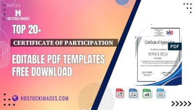 Top 20+ Certificate Of Participation   Editable PDF Templates Free Download