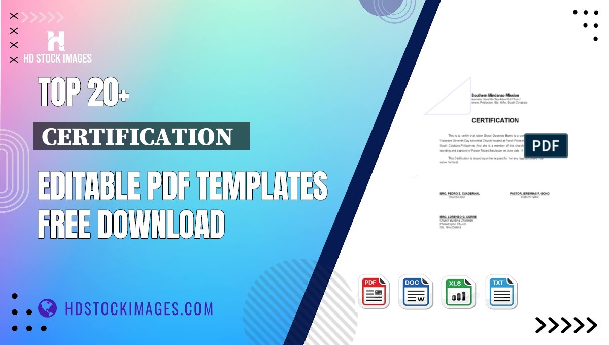 Top 20+ Certification   Editable PDF Templates Free Download