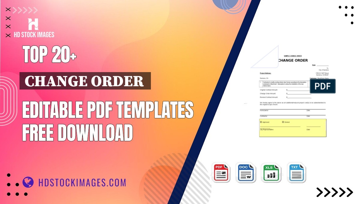 Top 20+ Change Order  Editable PDF Templates Free Download