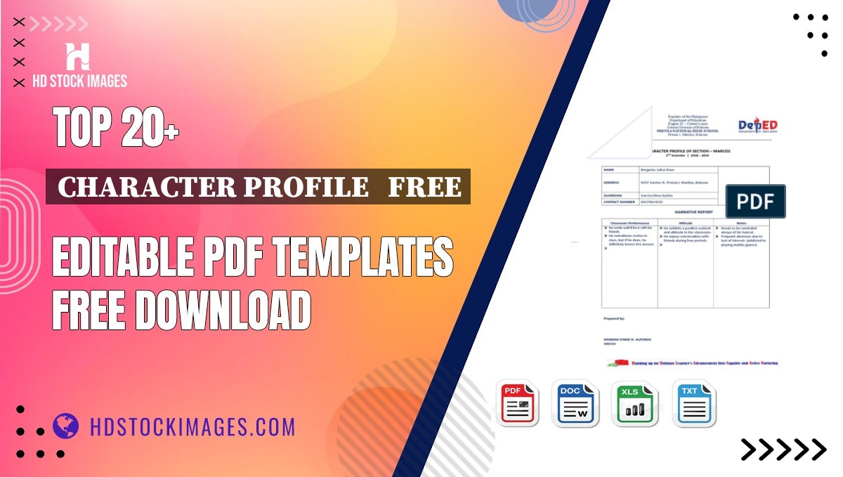 Top 20+ Character Profile   Free Editable PDF Templates Free Download