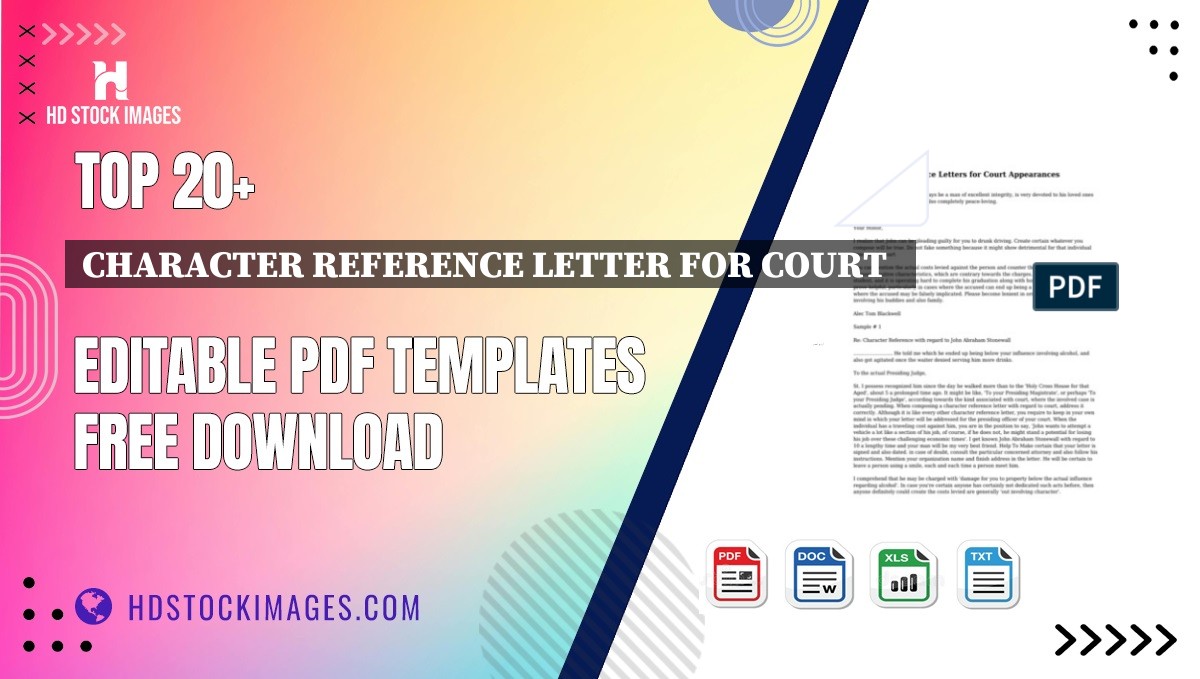 Top 20+ Character Reference Letter For Court   Editable PDF Templates Free Download