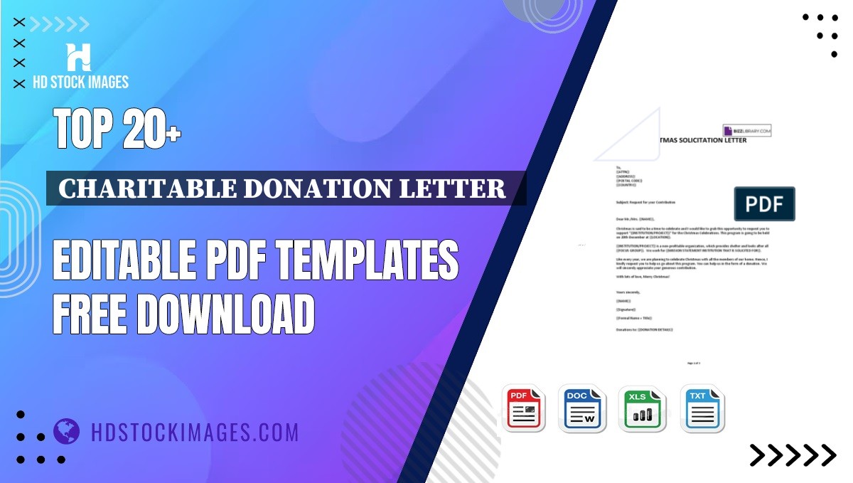 Top 20+ Charitable Donation Letter   Editable PDF Templates Free Download