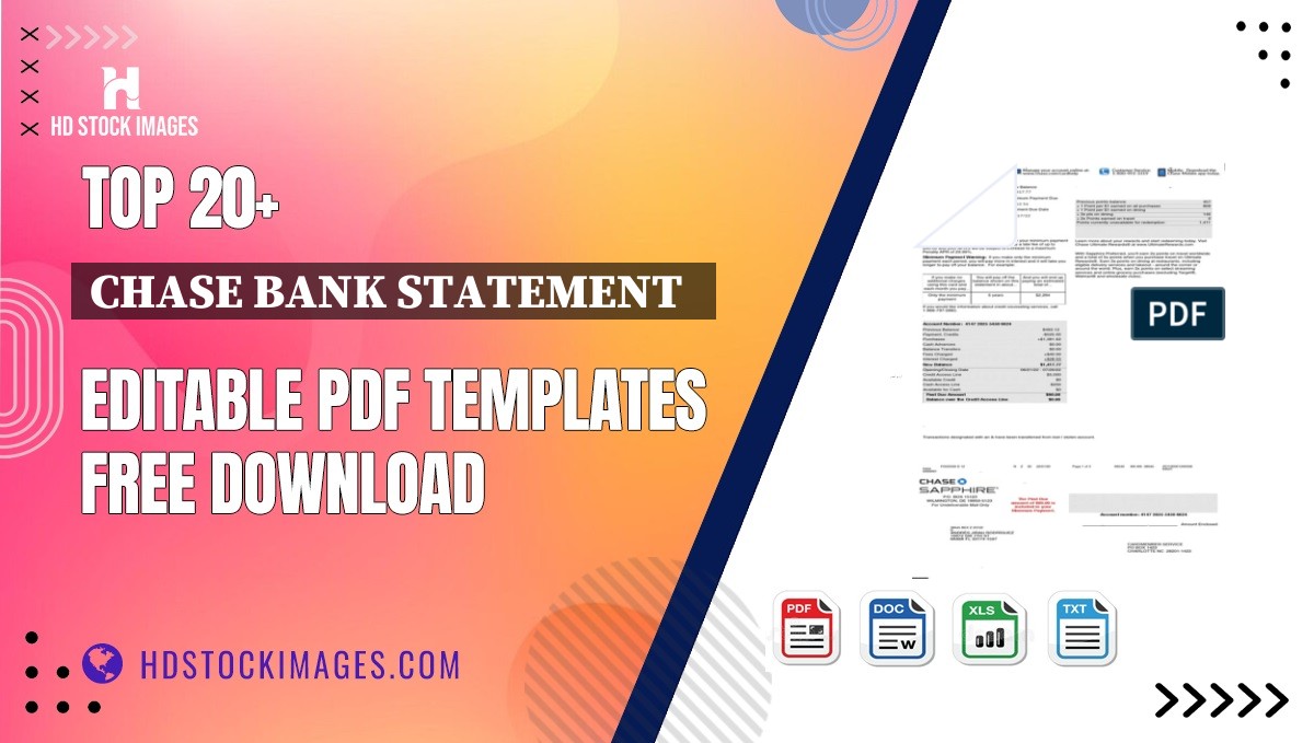 Top 20+ Chase Bank Statement   Editable PDF Templates Free Download