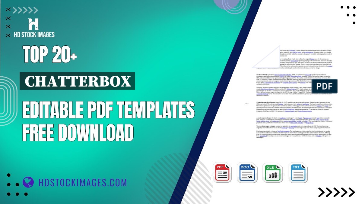 Top 20+ Chatterbox Editable PDF Templates Free Download