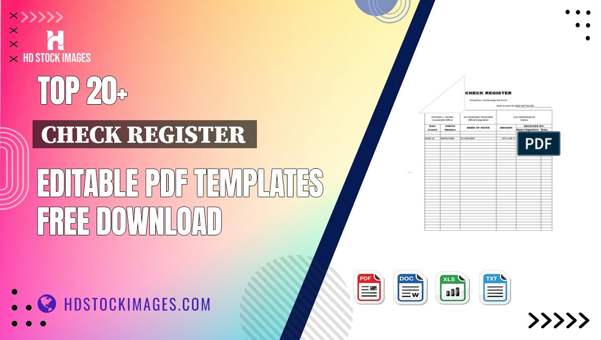 Top 20+ Check Register  Editable PDF Templates Free Download