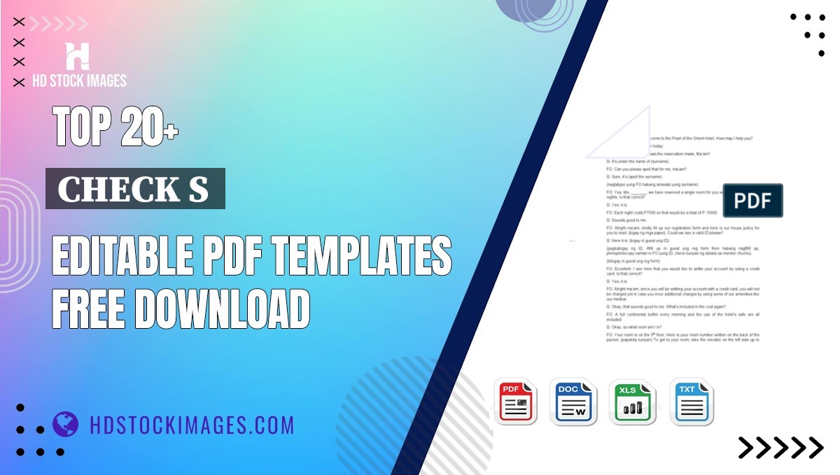 Top 20+ Check S  Editable PDF Templates Free Download