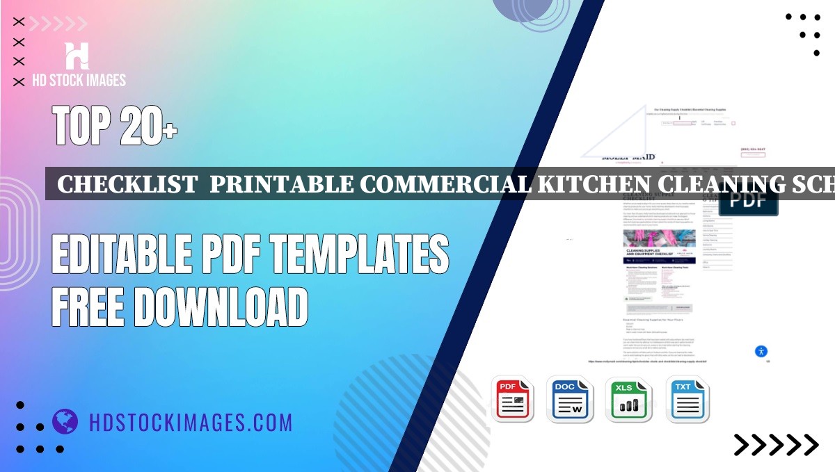 Top 20+ Checklist  Printable Commercial Kitchen Cleaning Schedule  Editable PDF Templates Free Download