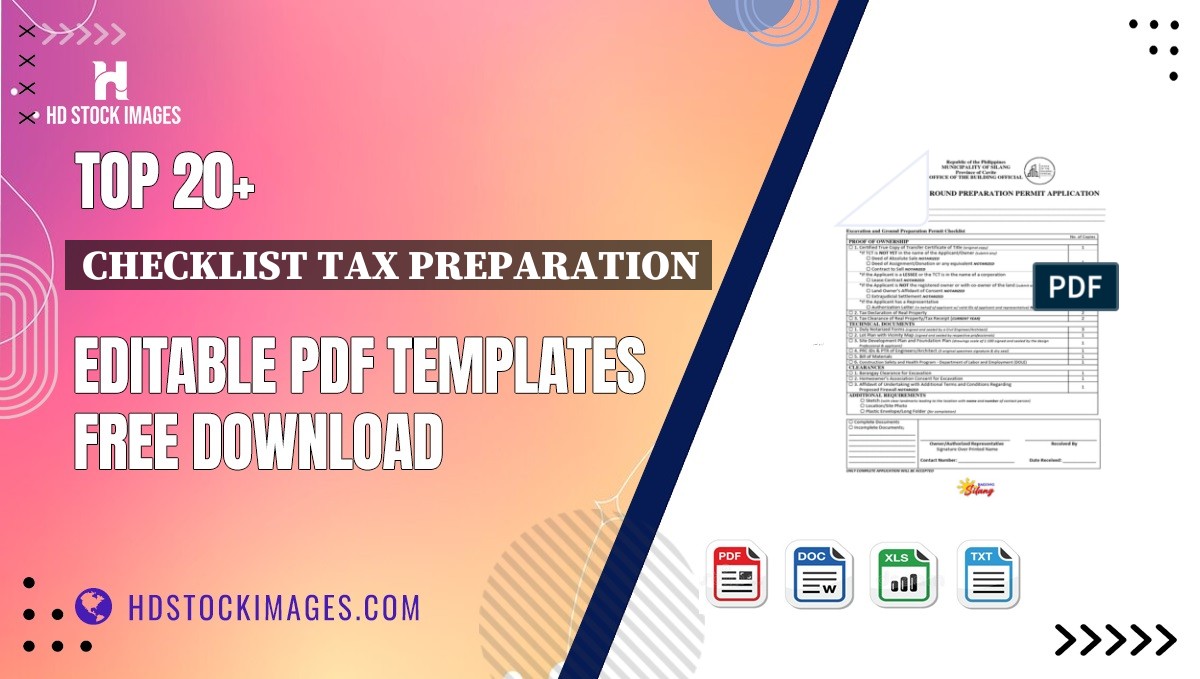 Top 20+ Checklist Tax Preparation Editable PDF Templates Free Download