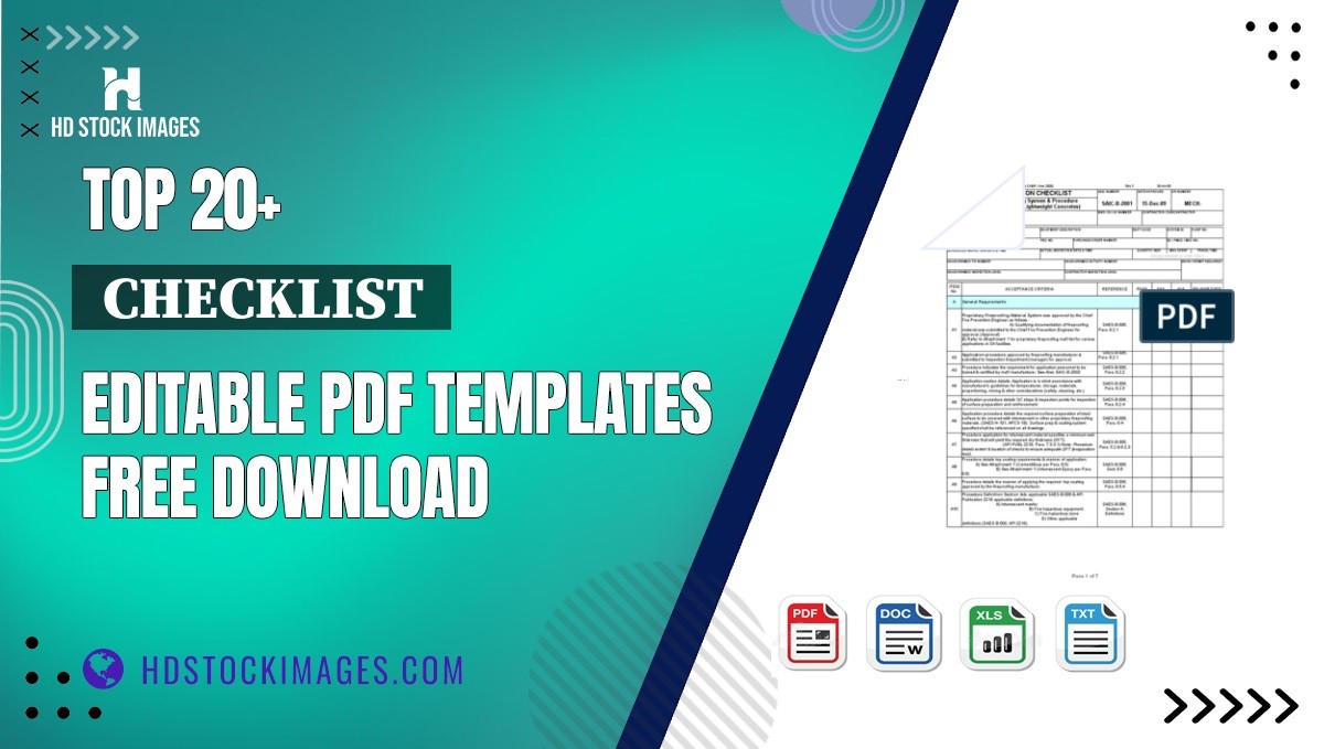 Top 20+  Checklist  Editable PDF Templates Free Download