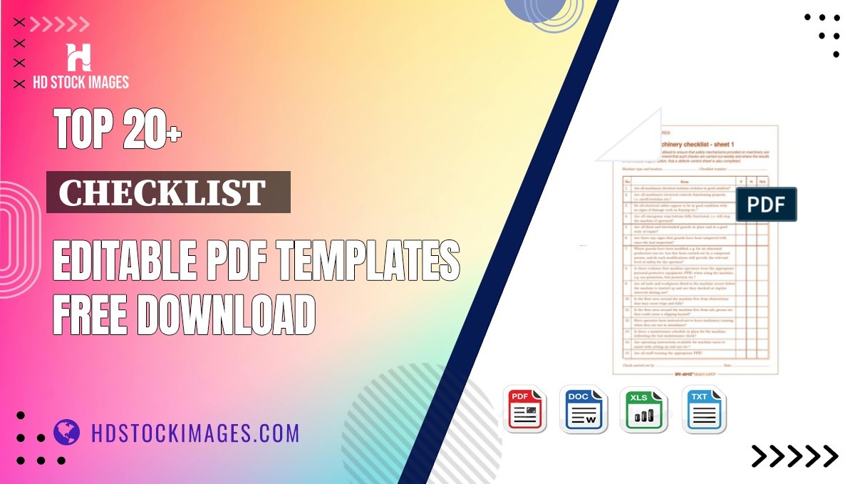 Top 20+ Checklist   Editable PDF Templates Free Download