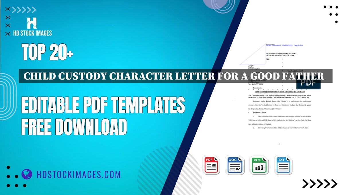 Top 20+ Child Custody Character Letter For A Good Father   Editable PDF Templates Free Download