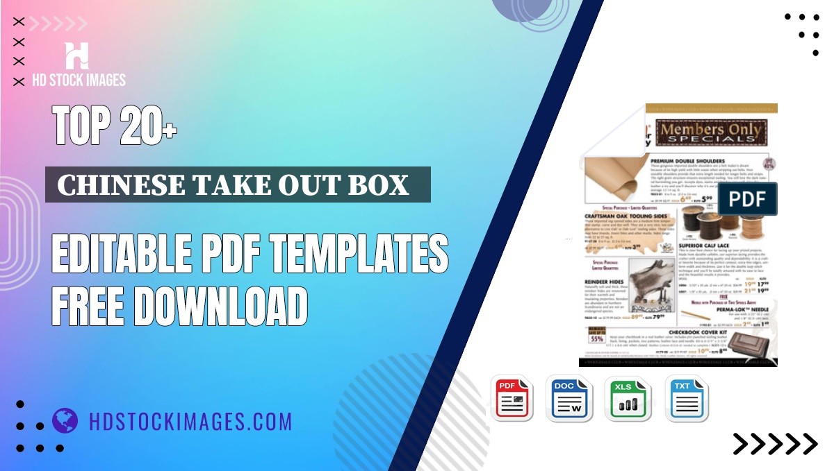 Top 20+ Chinese Take Out Box   Editable PDF Templates Free Download