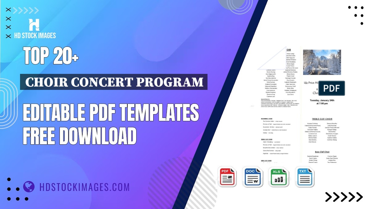 Top 20+ Choir Concert Program Editable PDF Templates Free Download