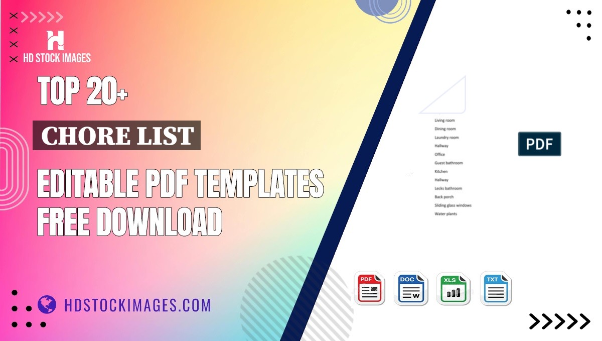 Top 20+ Chore List Editable PDF Templates Free Download