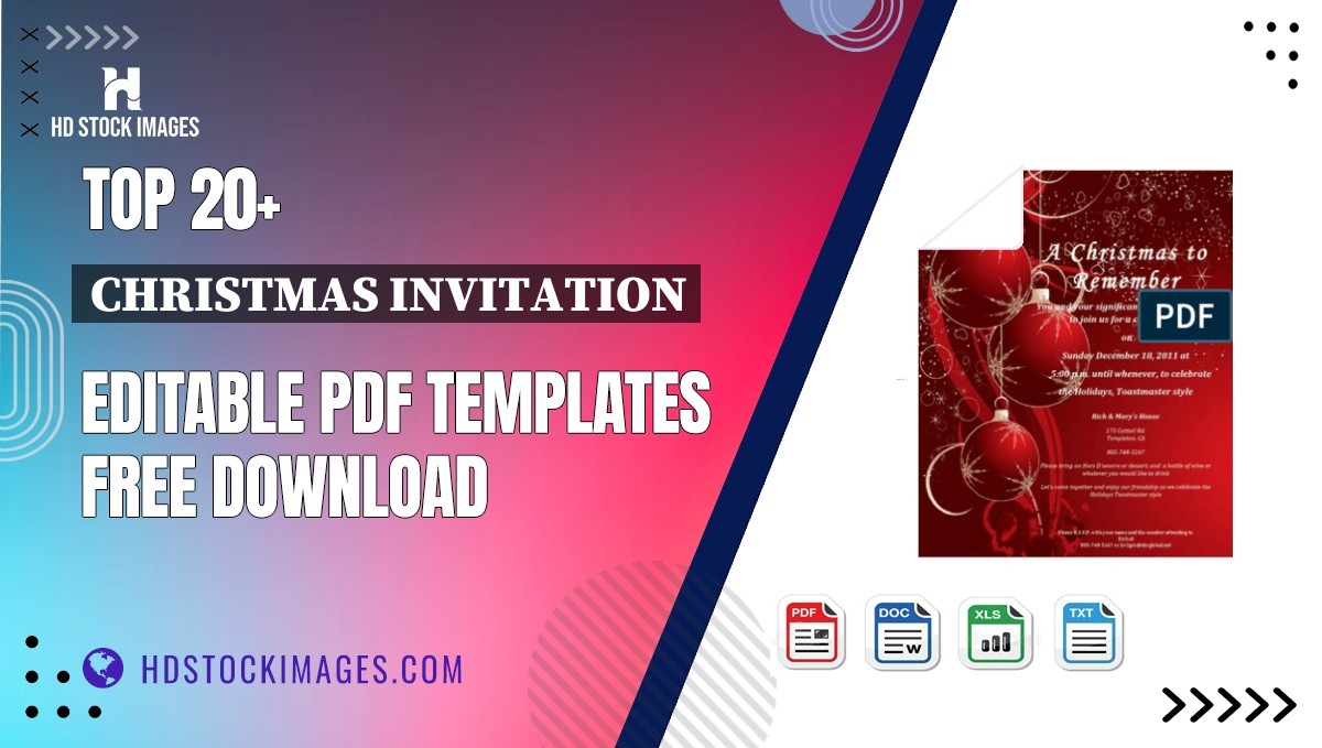 Top 20+ Christmas Invitation Editable PDF Templates Free Download