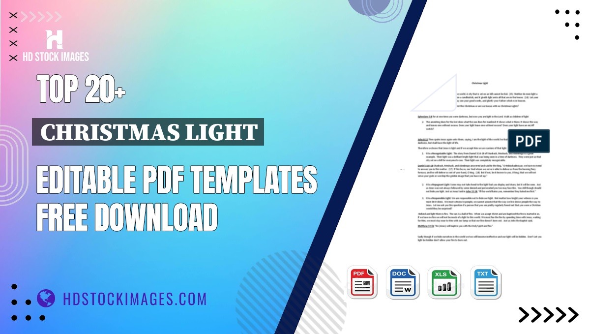 Top 20+ Christmas Light Editable PDF Templates Free Download