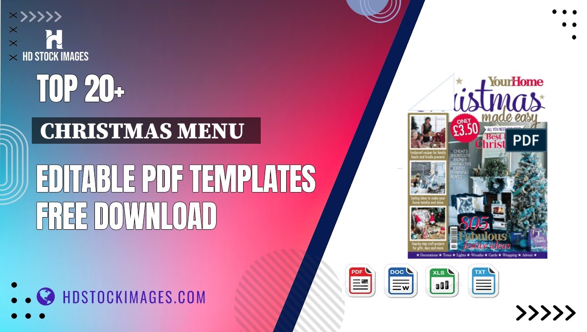 Top 20+ Christmas Menu   Editable PDF Templates Free Download