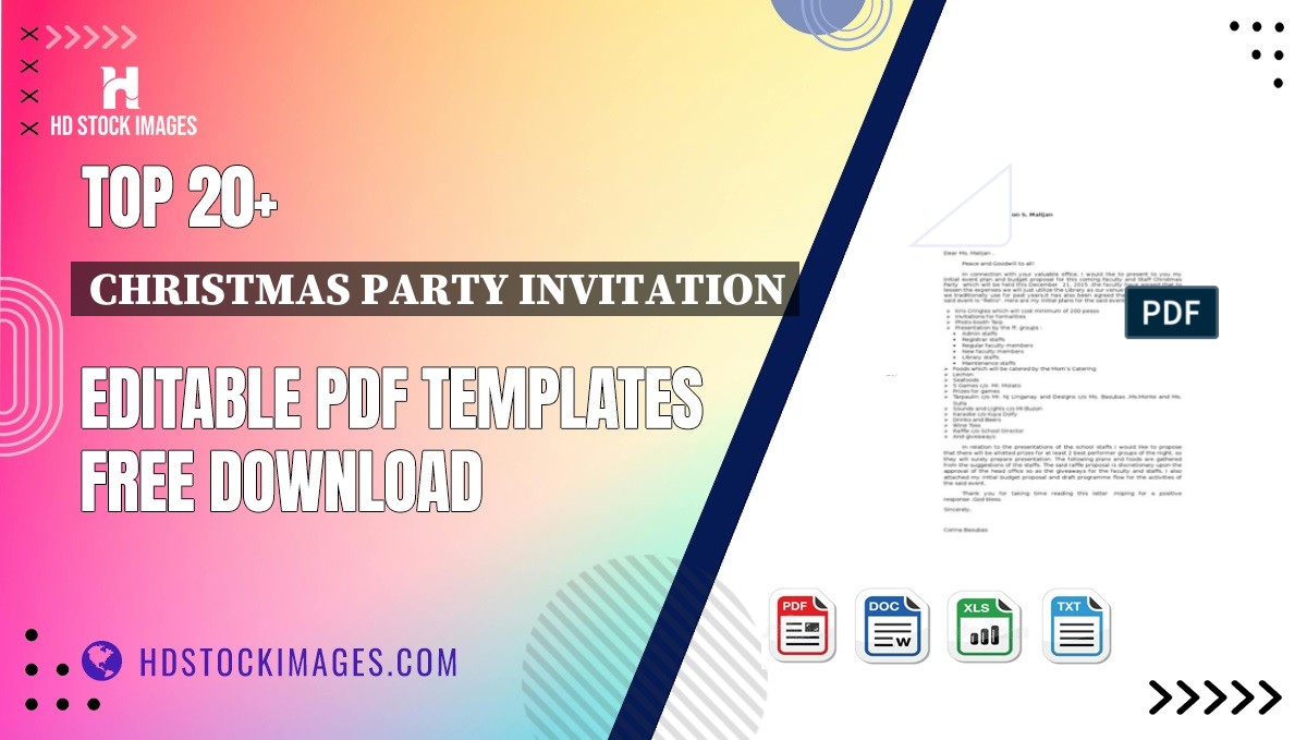 Top 20+ Christmas Party Invitation Editable PDF Templates Free Download