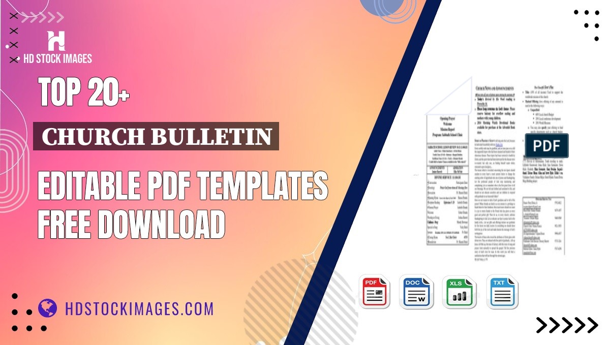 Top 20+ Church Bulletin Editable PDF Templates Free Download