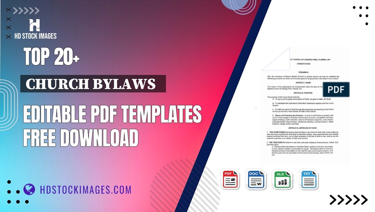 Top 20+ Church Bylaws   Editable PDF Templates Free Download