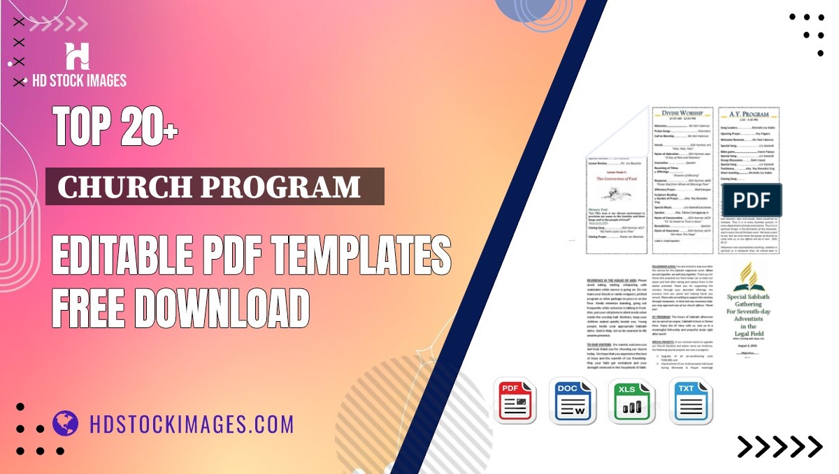 Top 20+ Church Program   Editable PDF Templates Free Download