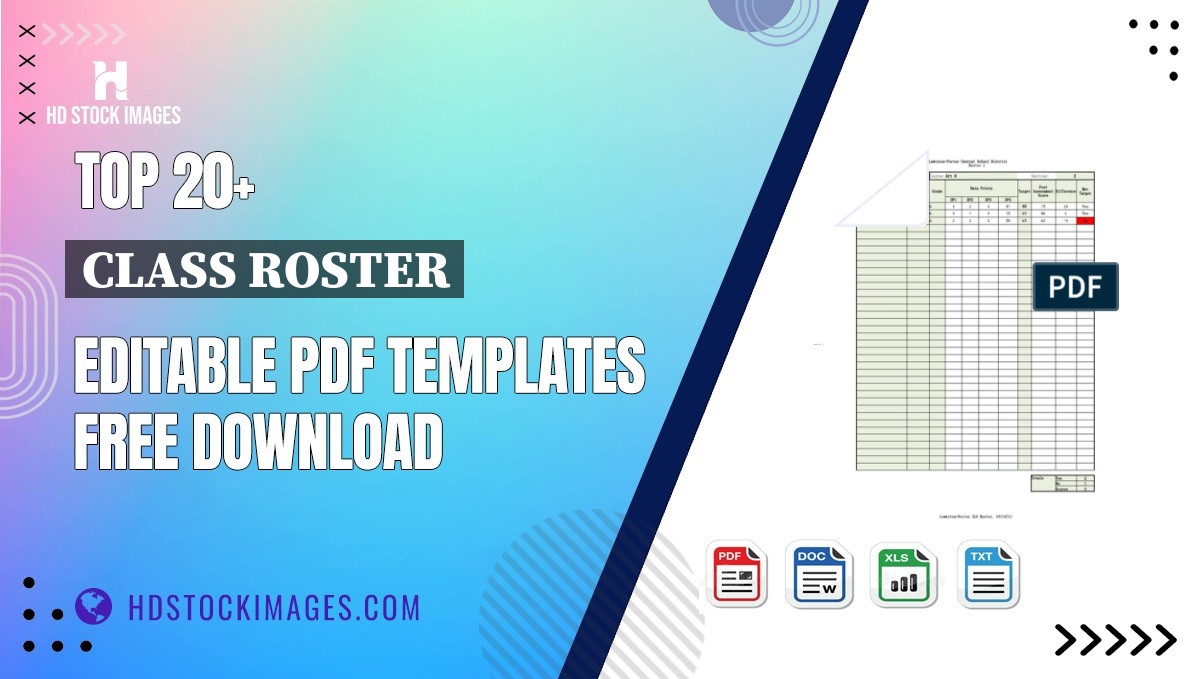 Top 20+ Class Roster Editable PDF Templates Free Download