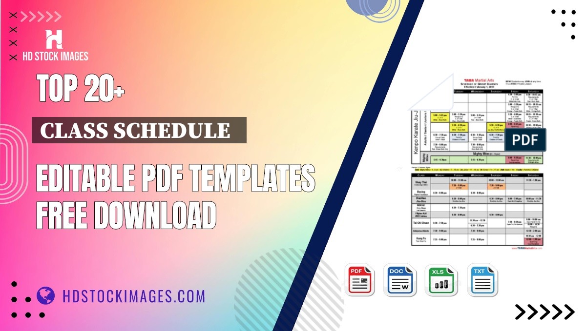 Top 20+ Class Schedule   Editable PDF Templates Free Download